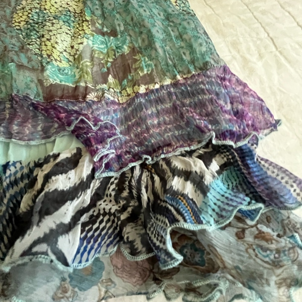 I.AM.GIA Green and Purple Asymmetrical Sundress - Picture 4 of 5